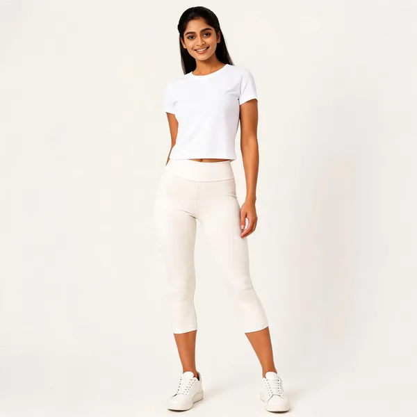 White_Premium_Cotton_And_Elastane_Capri_For_Women