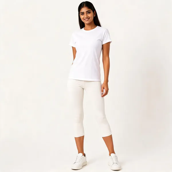 White_Premium_Cotton_And_Elastane_Capri_For_Women