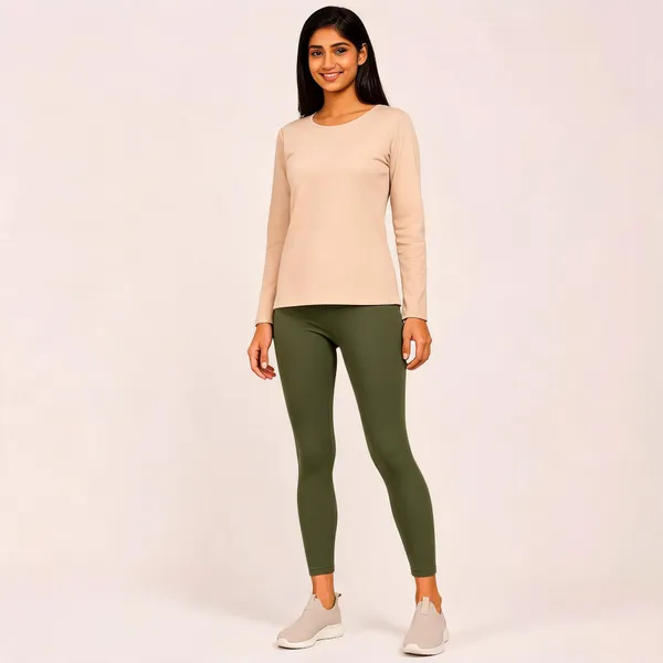 Olive_Green_Premium_Cotton_And_Elastane_Ankle_Pant_For_Women