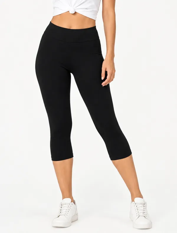 Black_Premium_Cotton_And_Elastane_Capri_For_Women