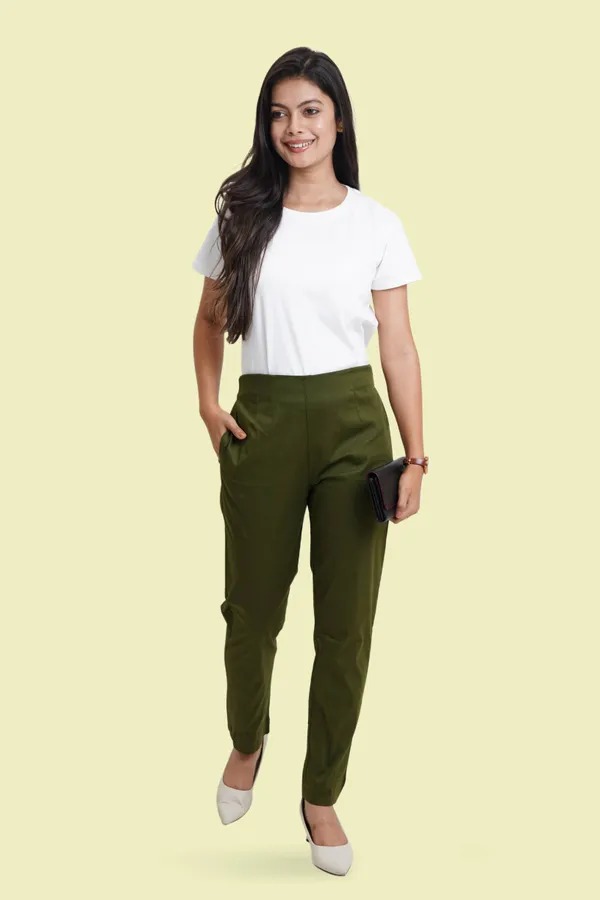 Olive_Green_Premium_Cotton_Pant_For_Women
