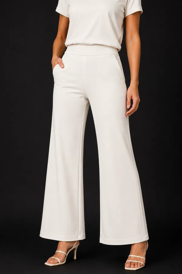 Off_White_Premium_Cotton_And_Elastane_Flare_Pant_For_Women