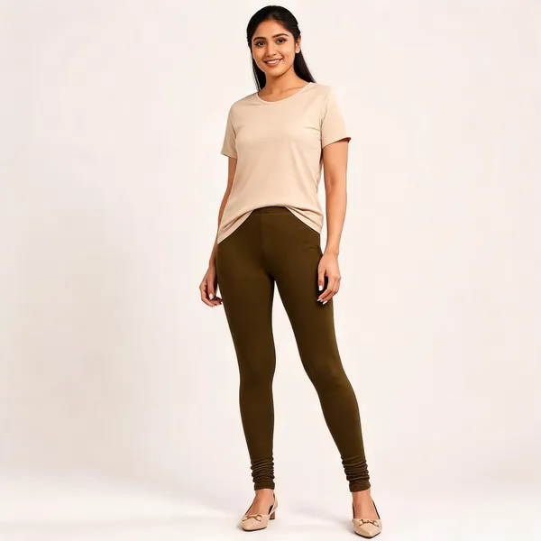 Brown_Premium_Cotton_And_Elastane_Churidar_For_Women