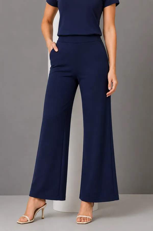 Navy_Premium_Cotton_And_Elastane_Flare_Pant_For_Women