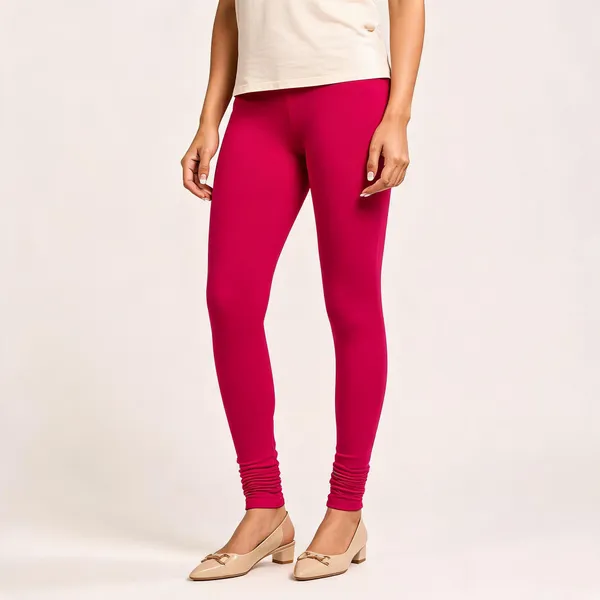 Magenta_Premium_Cotton_And_Elastane_Churidar_For_Women