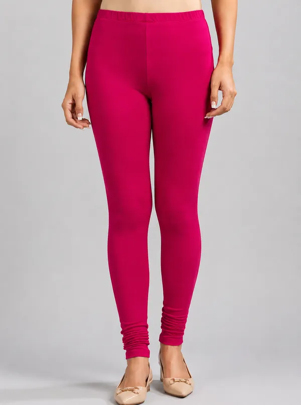 Magenta_Premium_Cotton_And_Elastane_Churidar_For_Women