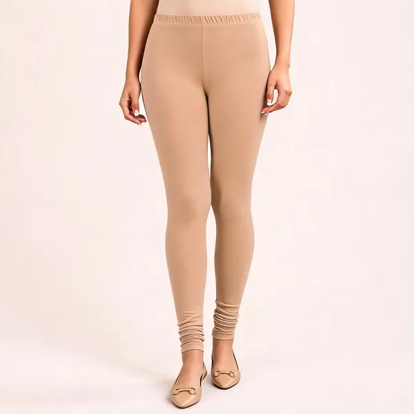 Beige_Premium_Cotton_And_Elastane_Churidar_For_Women