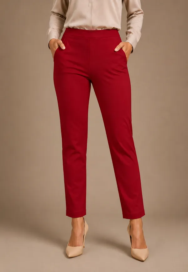 Red_Premium_Cotton_And_Elastane_Pant_For_Women