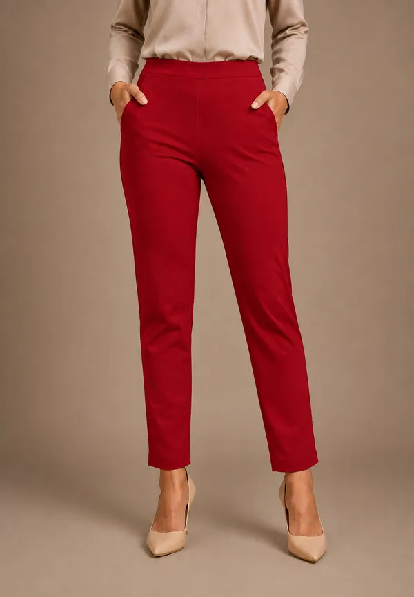 Red_Premium_Cotton_And_Elastane_Pant_For_Women