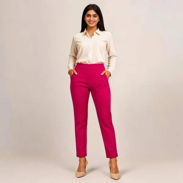 Magenta_Premium_Cotton_And_Elastane_Pant_For_Women