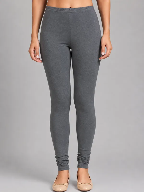 Grey_Premium_Cotton_And_Elastane_Churidar_For_Women