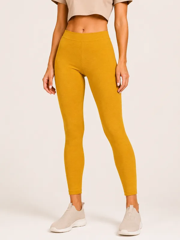 Yellow_Premium_Cotton_And_Elastane_Ankle_Pant_For_Women