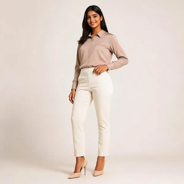 White_Premium_Cotton_And_Elastane_Pant_For_Women