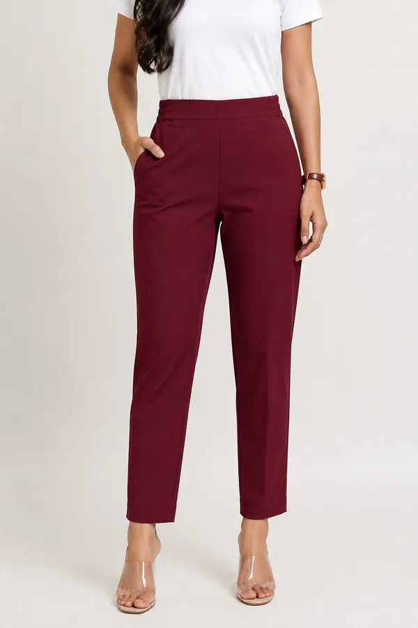 Maroon_Premium_Cotton_And_Elastane_Pant_For_Women