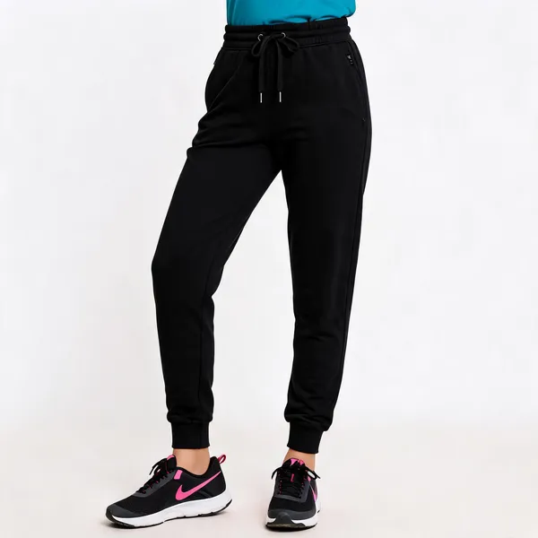 Black_Premium_Loop_Knit_With_Elastane_Joggers_For_Women