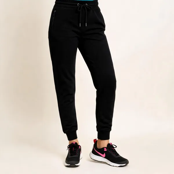 Black_Premium_Loop_Knit_With_Elastane_Joggers_For_Women