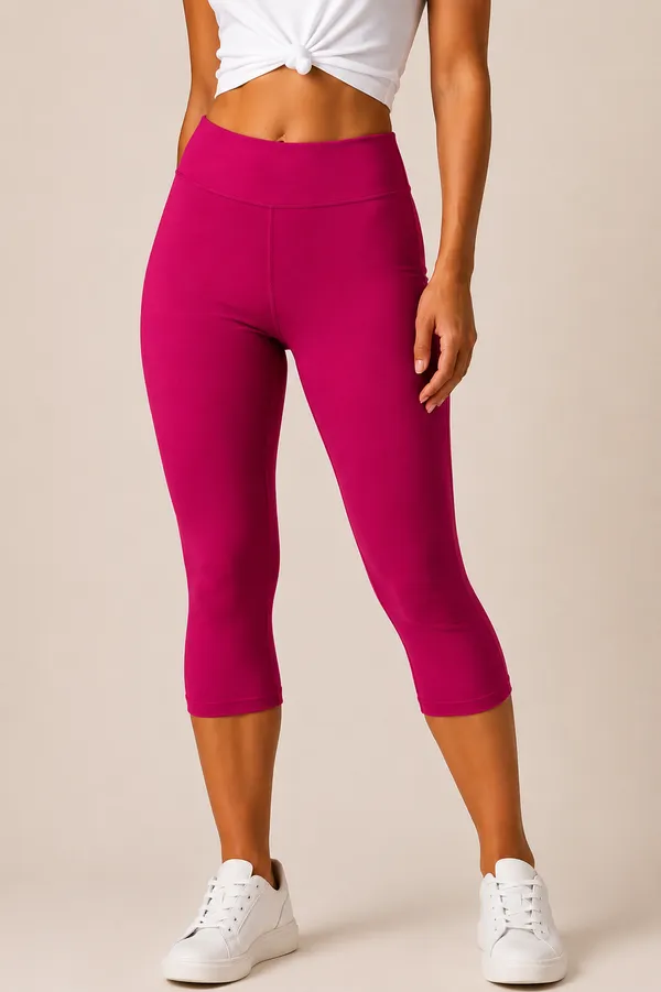 Magenta_Premium_Cotton_And_Elastane_Capri_For_Women
