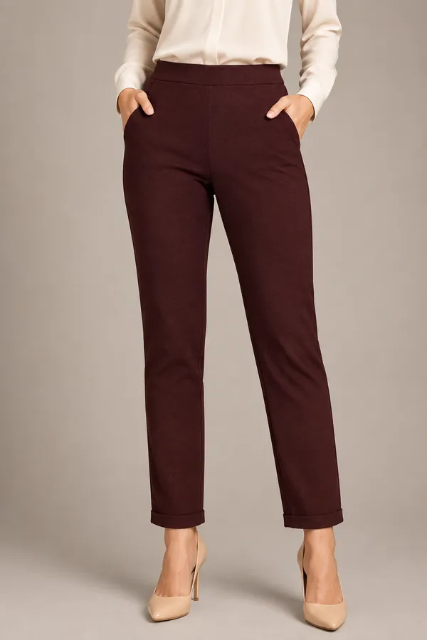 Maroon_Premium_Cotton_And_Elastane_Pant_For_Women