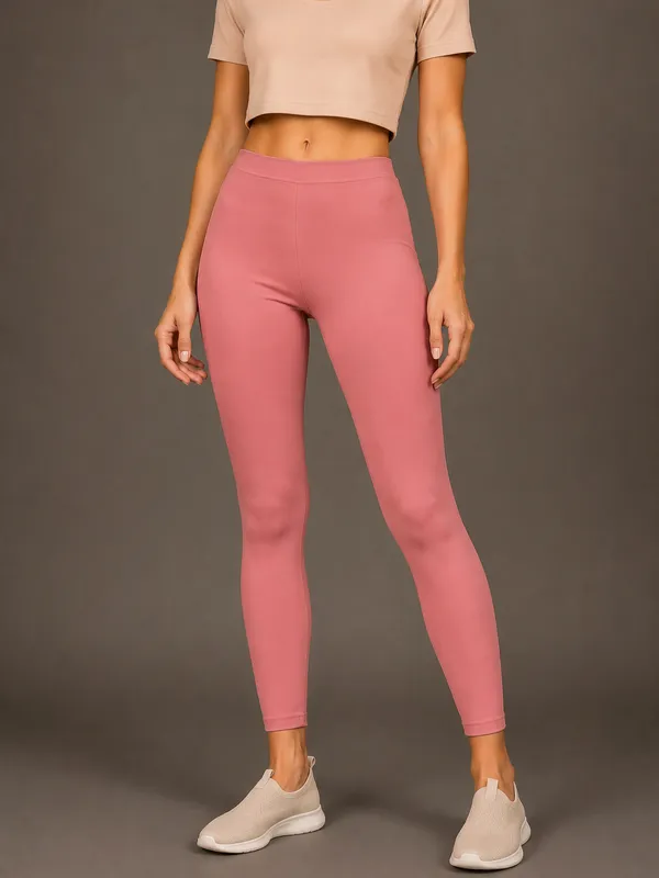 Pink_Premium_Cotton_And_Elastane_Ankle_Pant_For_Women