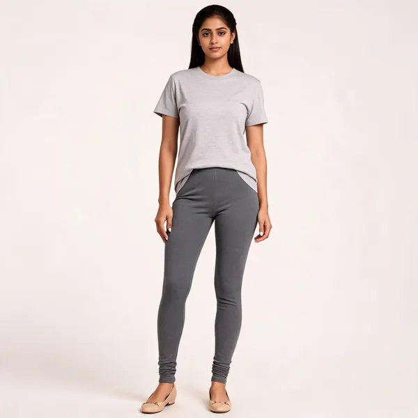 Grey_Premium_Cotton_And_Elastane_Churidar_For_Women