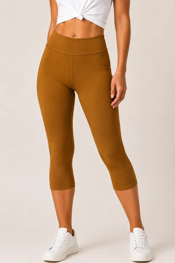 Brown_Premium_Cotton_And_Elastane_Capri_For_Women