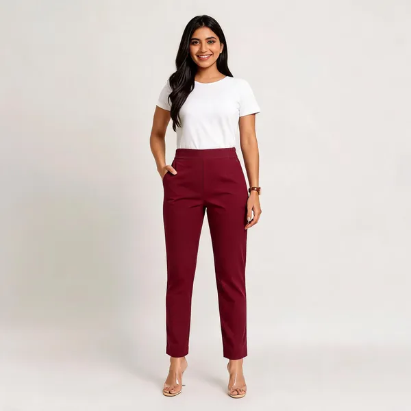 Maroon_Premium_Cotton_And_Elastane_Pant_For_Women