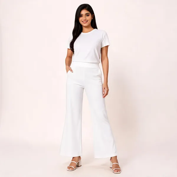 White_Premium_Cotton_And_Elastane_Flare_Pant_For_Women
