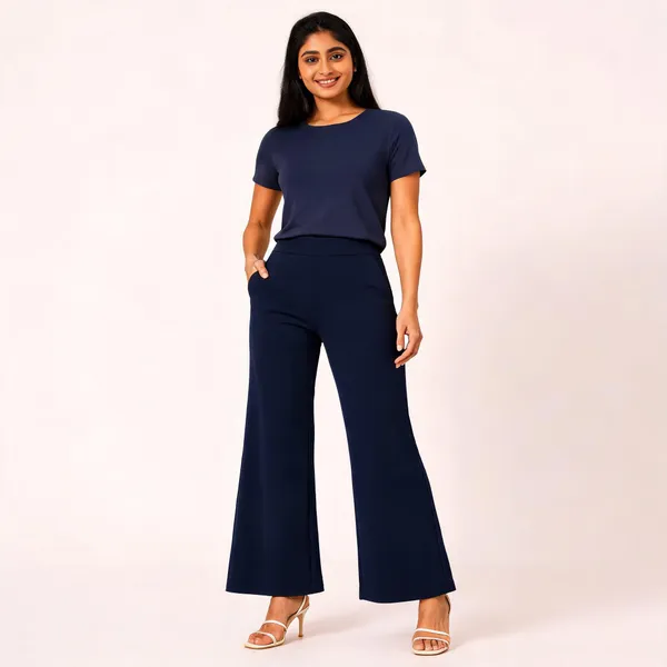 Navy_Premium_Cotton_And_Elastane_Flare_Pant_For_Women