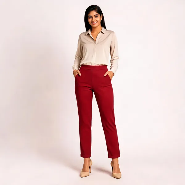Red_Premium_Cotton_And_Elastane_Pant_For_Women