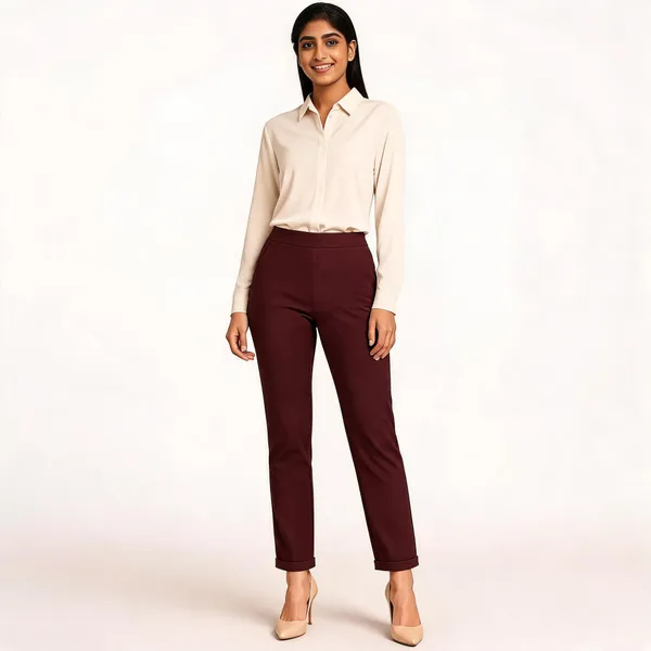 Maroon_Premium_Cotton_And_Elastane_Pant_For_Women