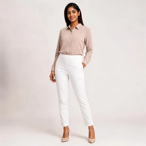 White_Premium_Cotton_And_Elastane_Pant_For_Women
