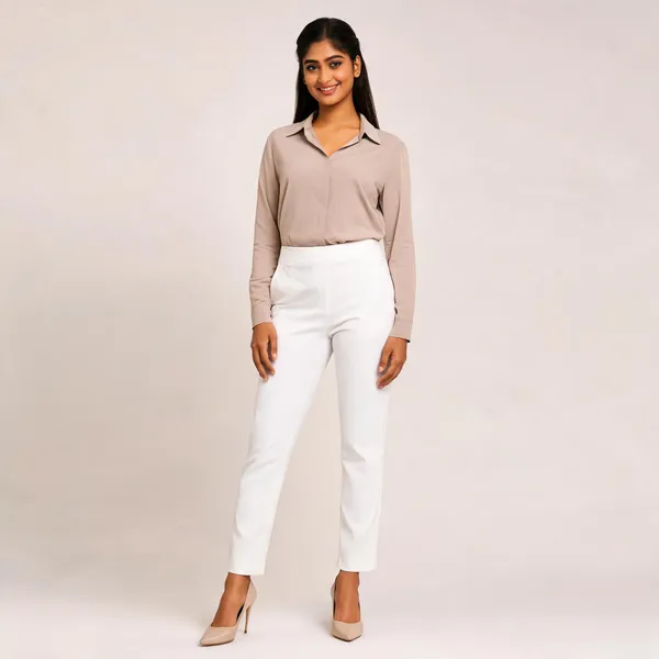 White_Premium_Cotton_And_Elastane_Pant_For_Women