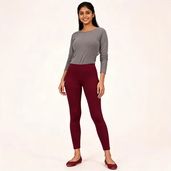 Burgundy_Premium_Cotton_And_Elastane_Ankle_Pant_For_Women