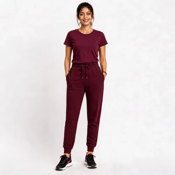 Maroon_Premium_Loop_Knit_With_Elastane_Joggers_For_Women