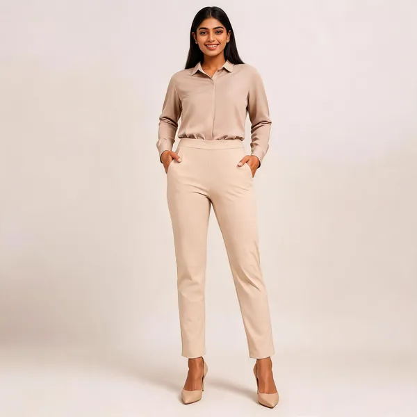Beige_Premium_Cotton_And_Elastane_Pant_For_Women