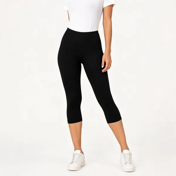 Black_Premium_Cotton_And_Elastane_Capri_For_Women