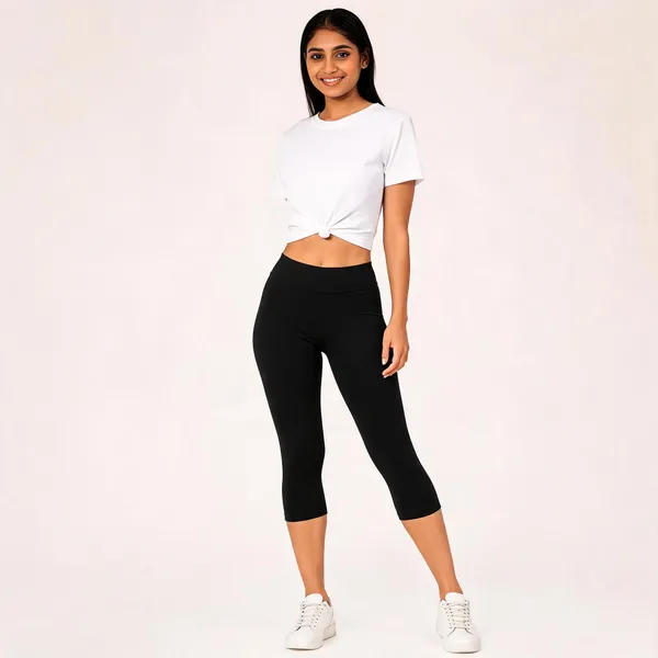 Black_Premium_Cotton_And_Elastane_Capri_For_Women