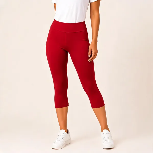 Red_Premium_Cotton_And_Elastane_Capri_For_Women