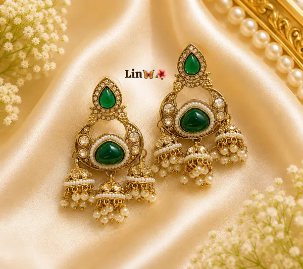Green_Stone_Alloy_Jhumka_Earrings_For_Women
