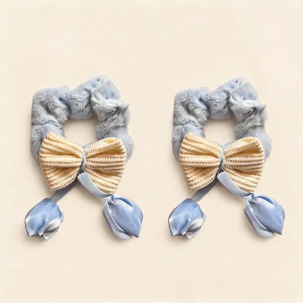 Gray_Plush_Bow_Tie_Pet_Collar_Pack_Of_2