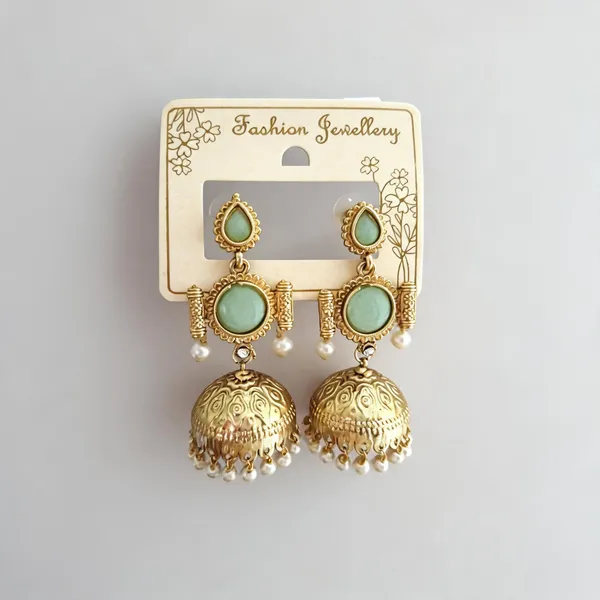 Gold_Tone_Alloy_Green_Stone_Jhumka_Earrings_For_Women