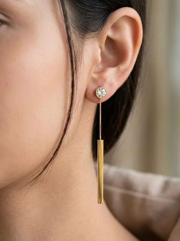 Gold_Bezel-Set_Solitaire_and_Bar_Drop_Earrings