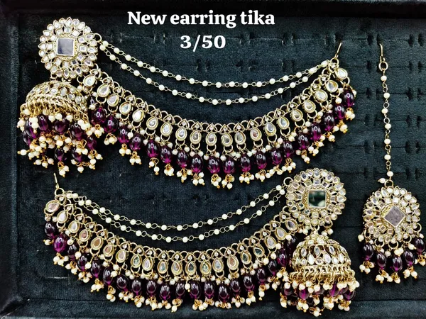 Multicolor_Alloy_Kundan_Style_Earrings_And_Maang_Tikka_For_Women