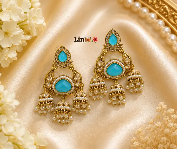 Gold_Tone_Turquoise_Alloy_Chandbali_Jhumka_Earrings_For_Women
