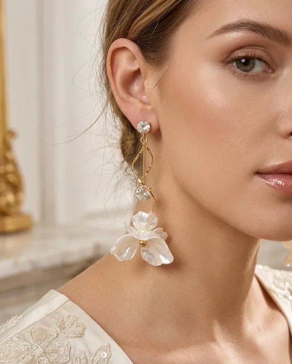 Elegant_Crystal_and_White_Flower_Dangle_Earrings