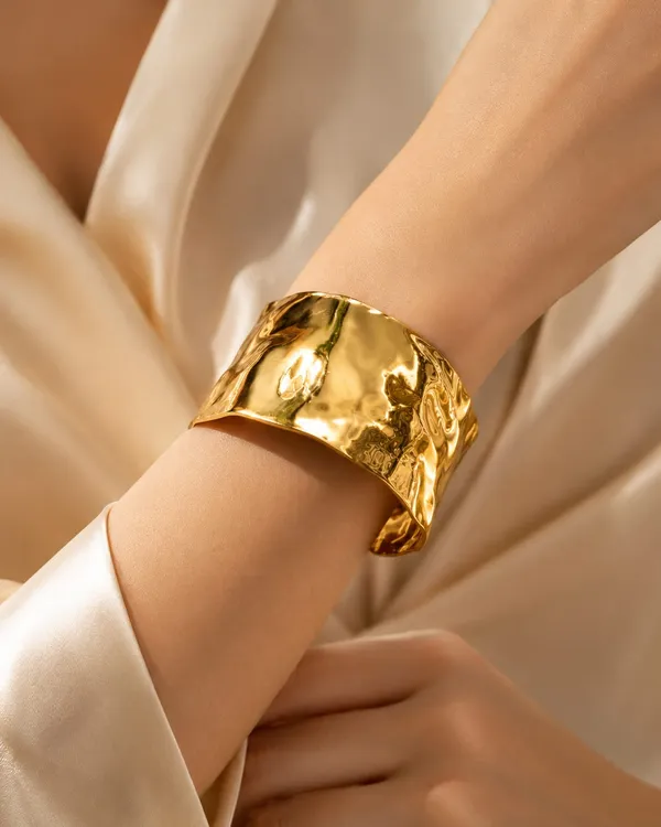 Hammered_Gold_Wide_Cuff_Bracelet