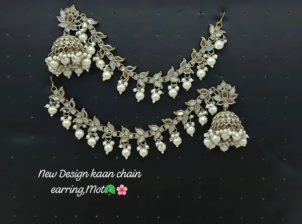 Multicolor_Alloy_Pearl_Kaan_Chain_Earrings_For_Women