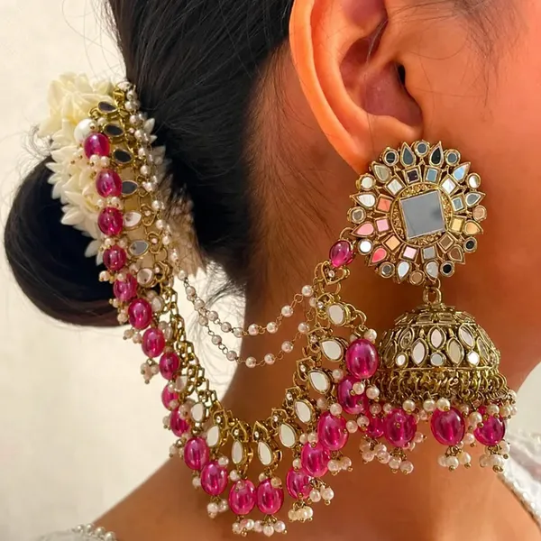 Multicolor_Alloy_Kundan_Bridal_Earrings_And_Maang_Tikka_For_Women