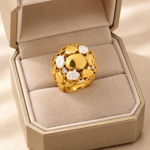 Gold-Plated_Geometric_Block_Statement_Ring_with_PavÃ©_Pearl_Details