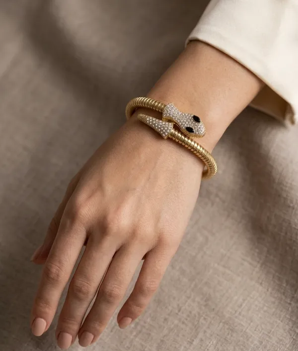 Crystal-Paved_Gold_Snake_Wrap_Bangle